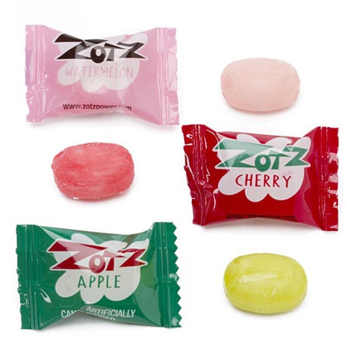 Zotz Fizz Power Candy Strings Cherry Apple Watermelon - 48 Pack