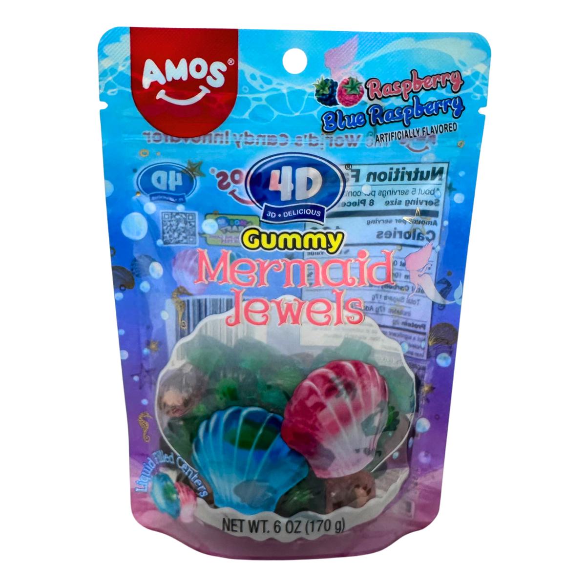 Amos 4D Gummy Mermaid Jewels - 6oz - 12 Pack