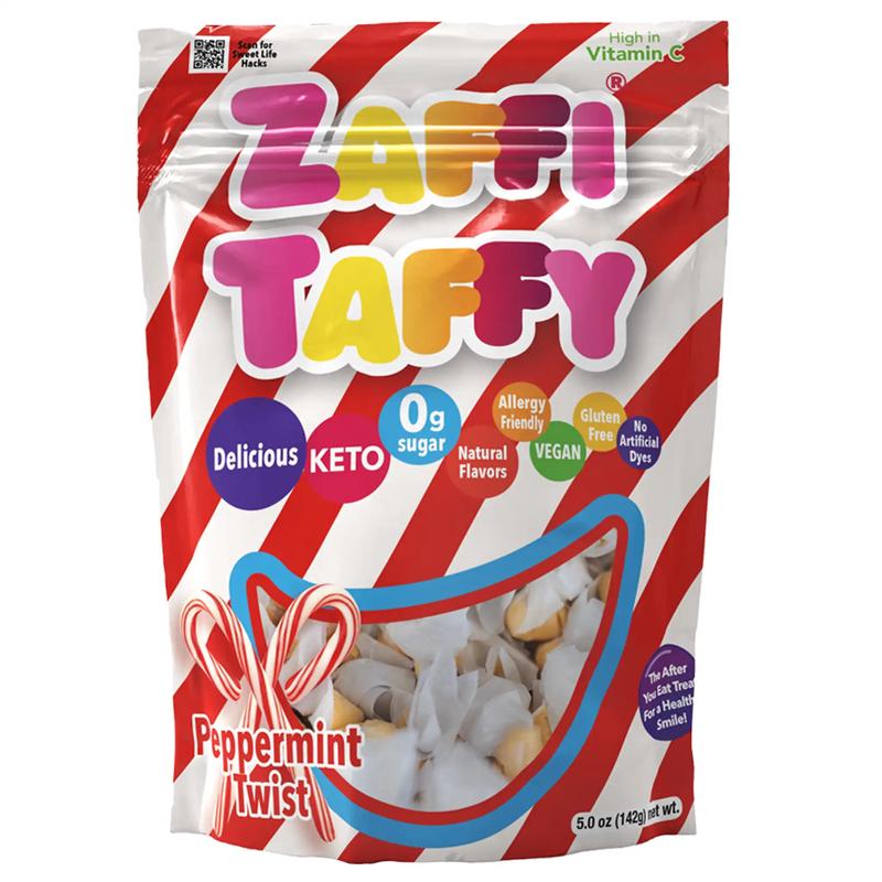Zaffi Taffy Sugar Free Taffy Peppermint Twist 5oz