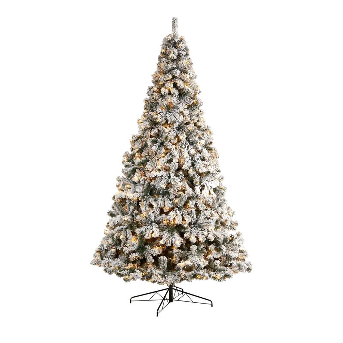 108217 Flocked West Virginia Fir Artificial Christmas Tree with 800 Warm White LED Lights and 1680 Tips