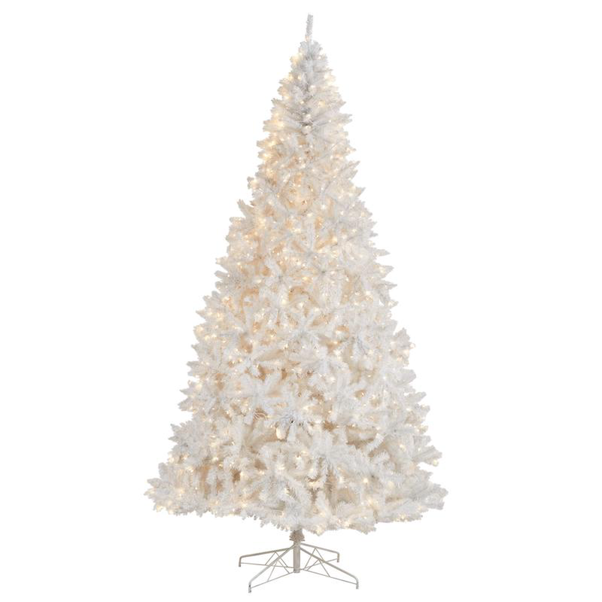 118217 White Artificial Christmas Tree with 2720 Bendable Branches and 1000 LED Lights