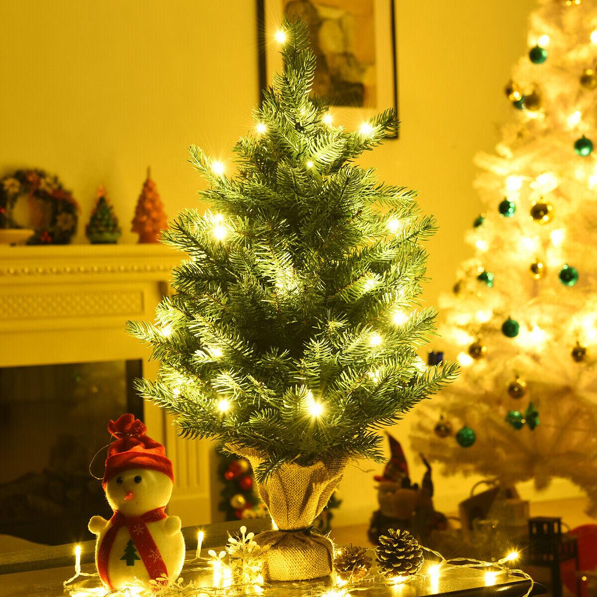 24  LED  24 Inch Tabletop Fir Artificial Christmas Tree with LED Lights