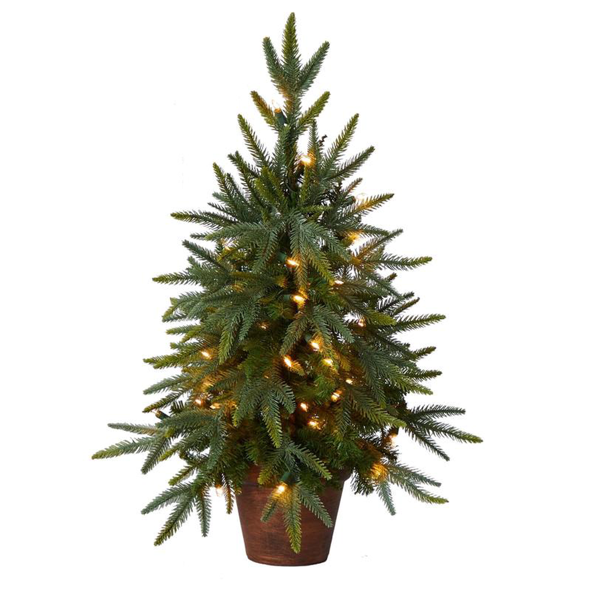 258217 Pre-Lit Artificial Christmas Tree with 50 Clear Lights in Decorative Planter