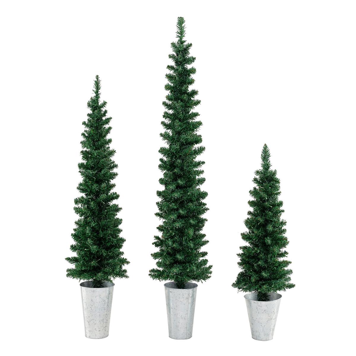 3  230  LED  Set of 3 Pre-Lit Artificial Christmas Trees with 230 Warm White LED Lights