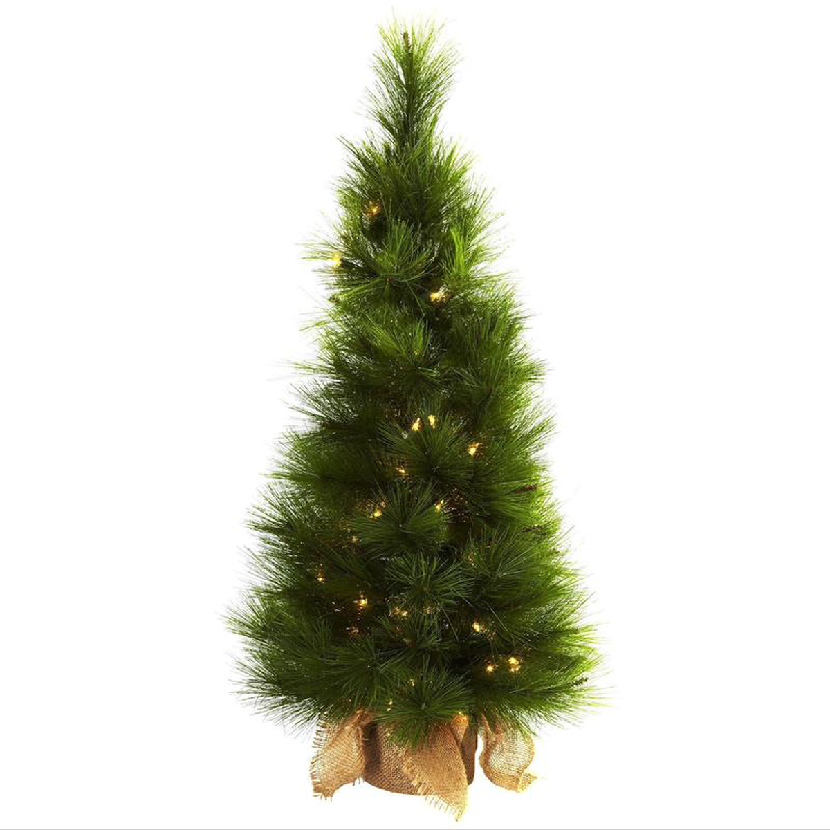 3 Christmas Tree wBurlap Bag 038 Clear Lights