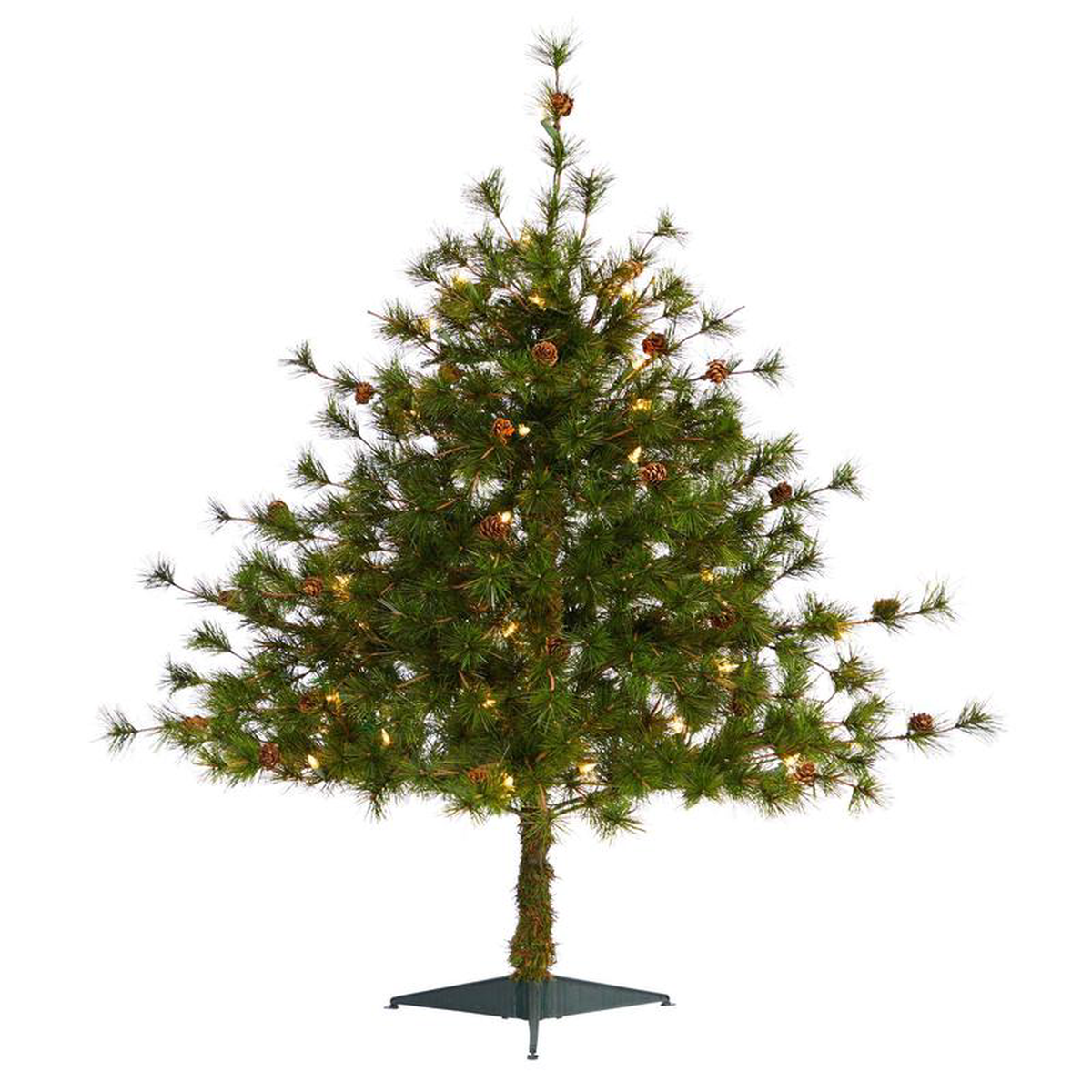 3 Colorado Mountain Pine Artificial Christmas Tree with 50 Lights 171 Branches and Pine Cones
