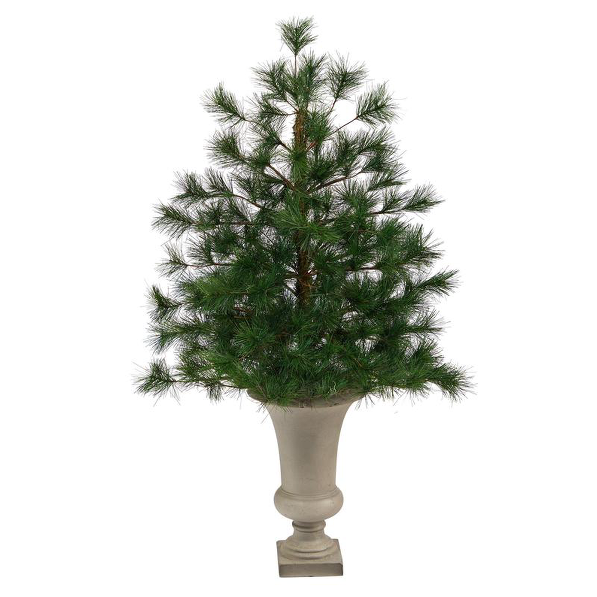 35 Yukon Mixed Pine Artificial Christmas Tree with 213 Bendable Branches in Sand Colored Urn