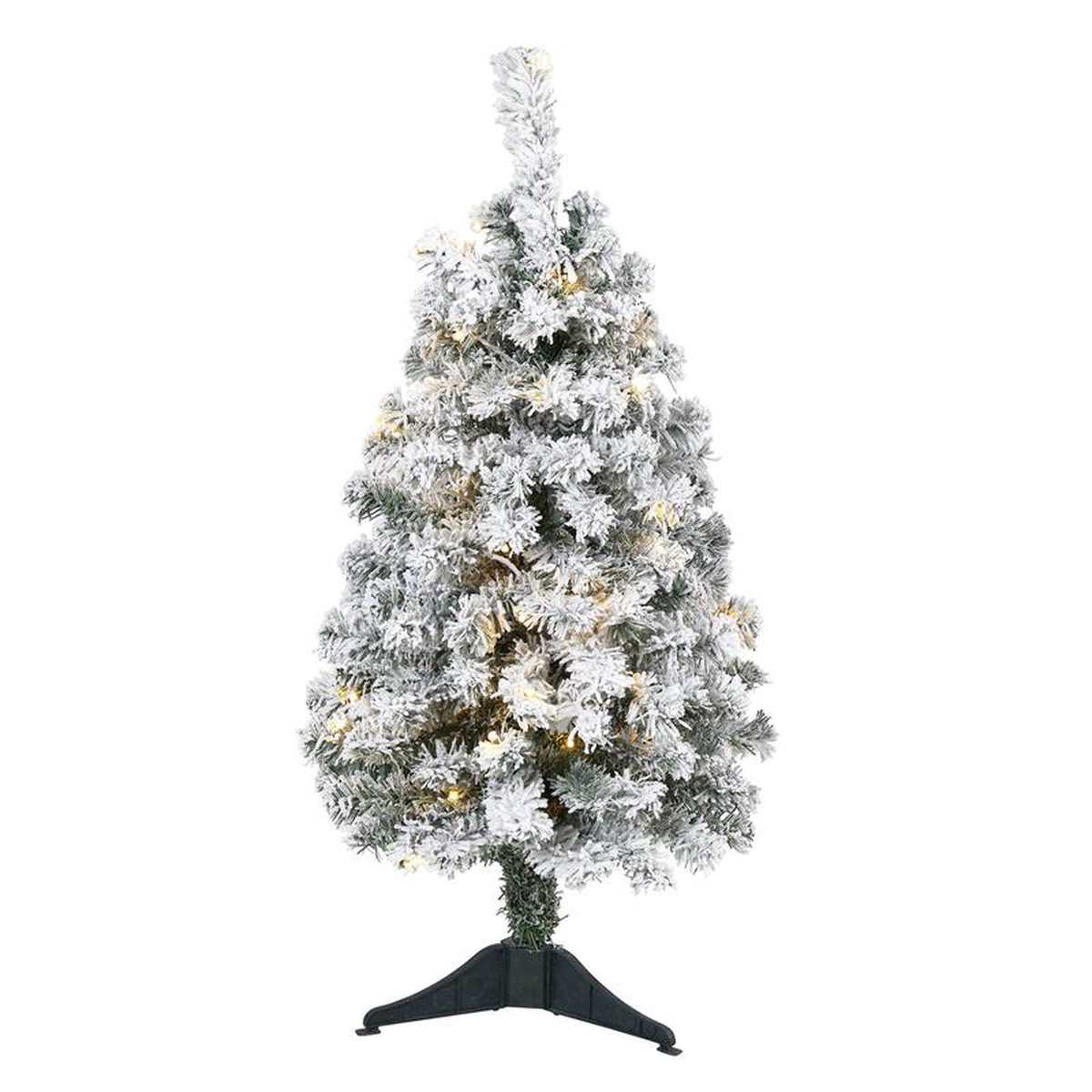 38217 Flocked Rock Springs Spruce Artificial Christmas Tree with 50 Clear LED Lights
