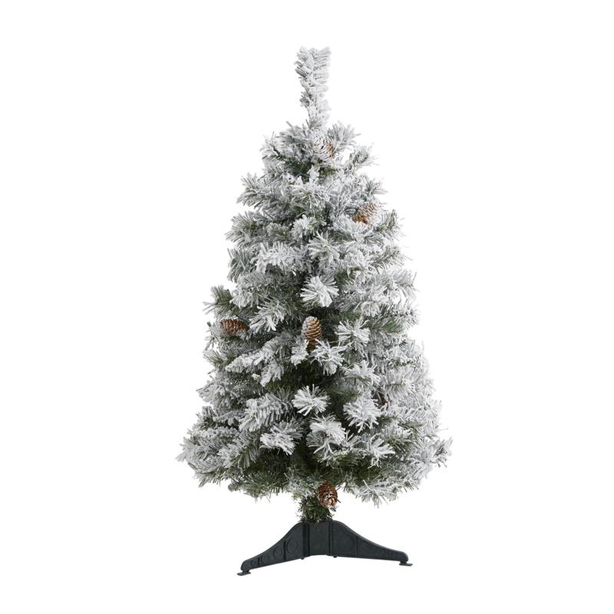 38217 Flocked White River Mountain Pine Artificial Christmas Tree with Pinecones