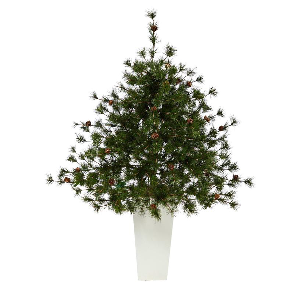 44 Colorado Mountain Pine Artificial Christmas Tree with 50 Clear Lights 171 Bendable Branches and Pine Cones in Planter