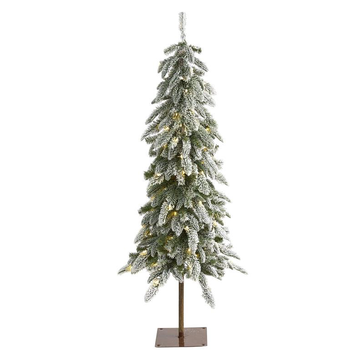 45 Flocked Washington Alpine Artificial Christmas Tree with 100 White Warm LED Lights and 285 Bendable Branches
