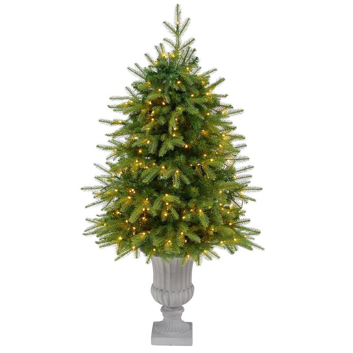 45 Vancouver Fir Natural Look Artificial Christmas Tree with 250 Clear LED Lights and 814 Bendable Branches in Decorative Planter