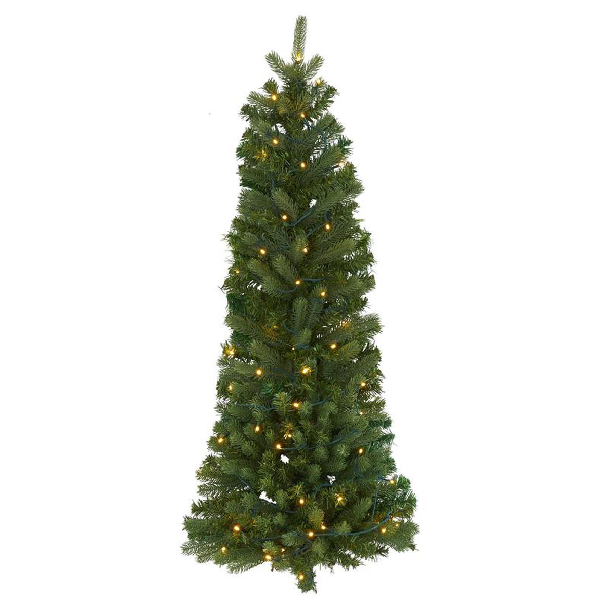 48217 Flat Back Wall Hanging Artificial Christmas Tree with 50 Clear LED Lights