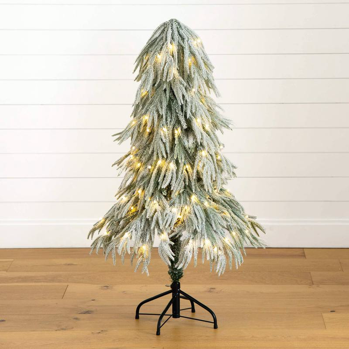 48217 Flocked Down Swept Artificial Christmas Tree with 110 LED Lights