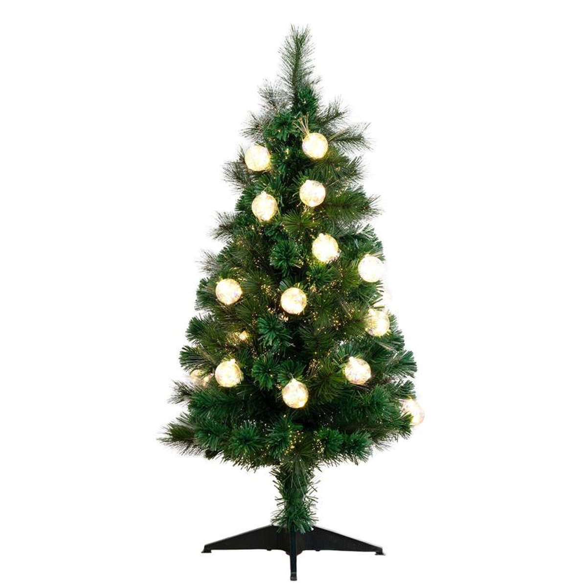 48217 Pre-Lit Fiber Optic Artificial Christmas Tree with Mixed Tips and 37 LED Warm White Lights