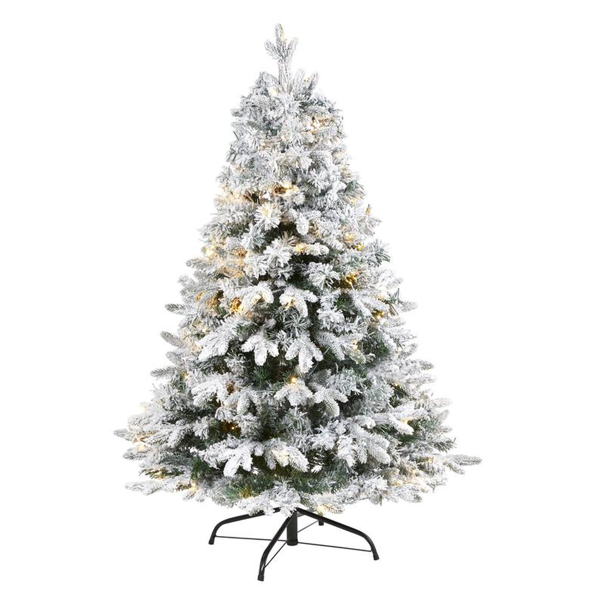 48242 Flocked Vermont Mixed Pine Artificial Christmas Tree with 100 Clear LED Lights