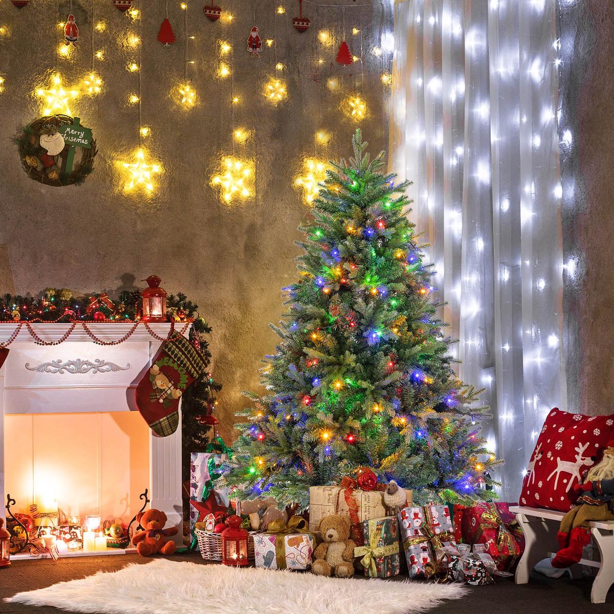 5/6/7  LED  - 5  5/6/7 Feet Pre-lit Artificial Christmas Tree with Branch Tips and LED Lights-5 ft