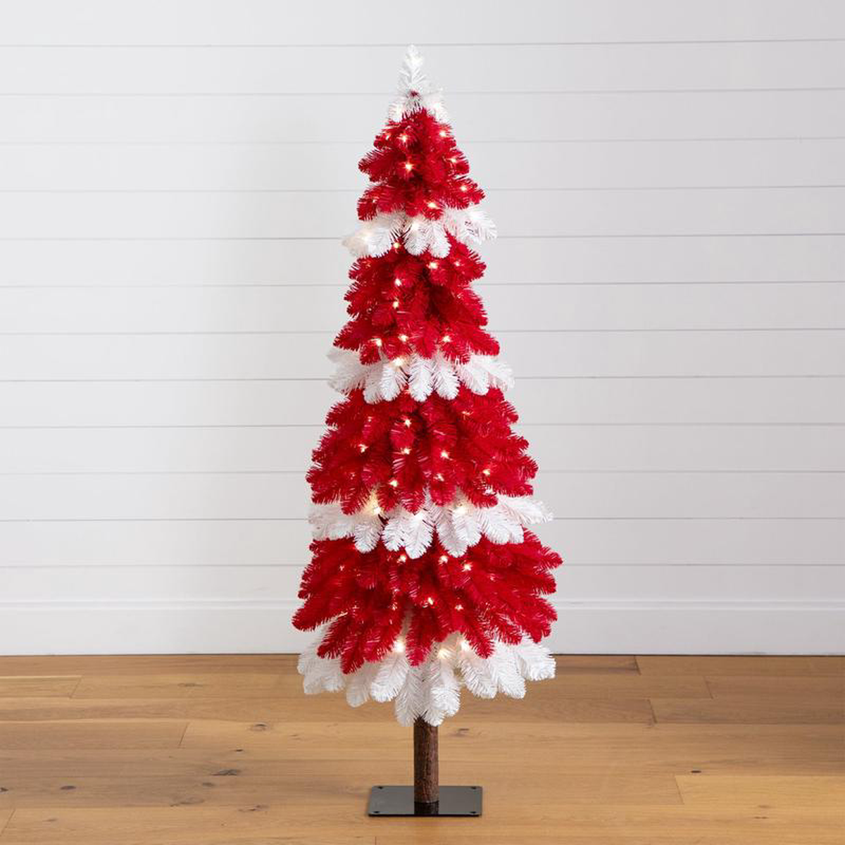 5 Pre-Lit Artificial Peppermint Christmas Tree with 150 Microdot LED Lights
