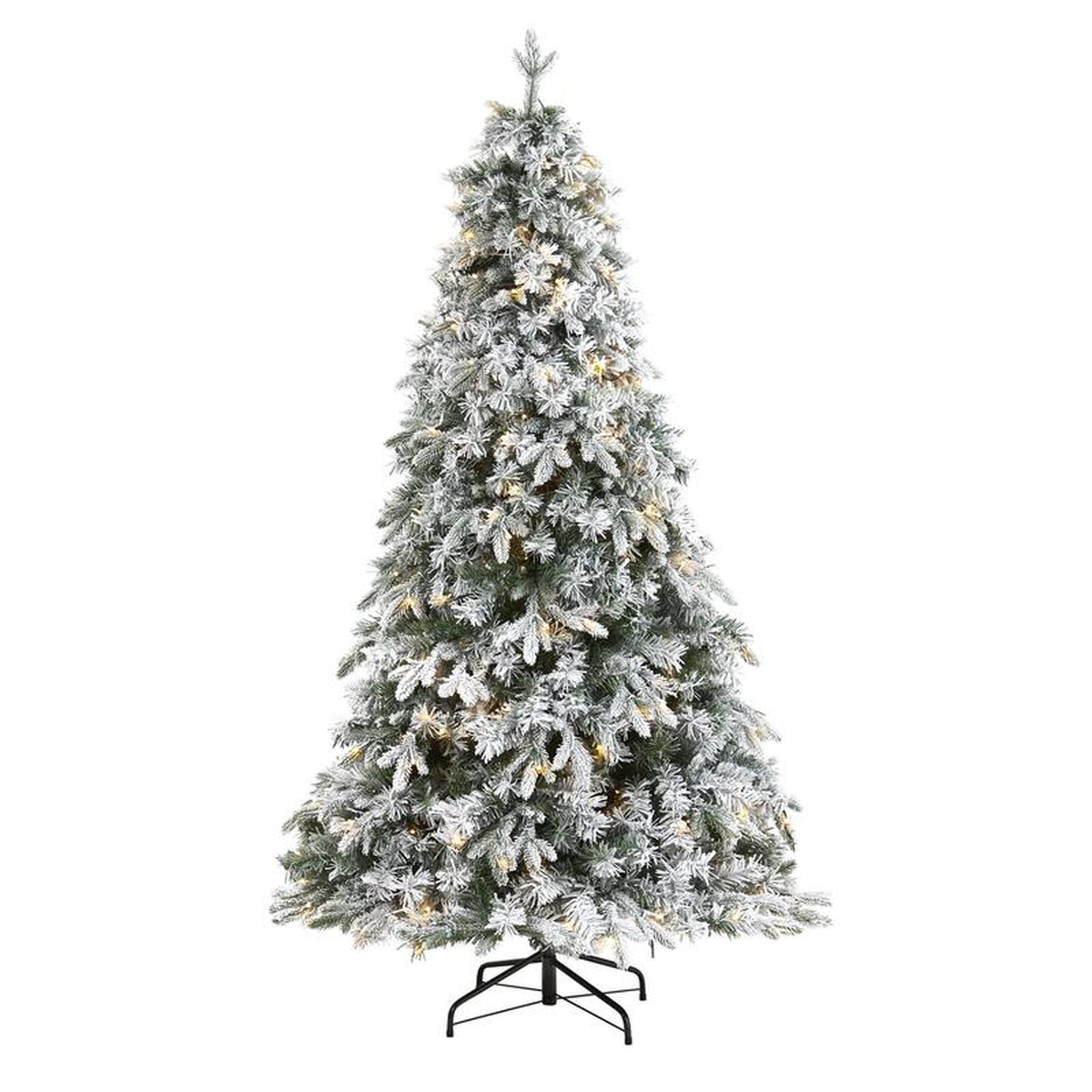 58217 Flocked Vermont Mixed Pine Artificial Christmas Tree with 150 Clear LED Lights