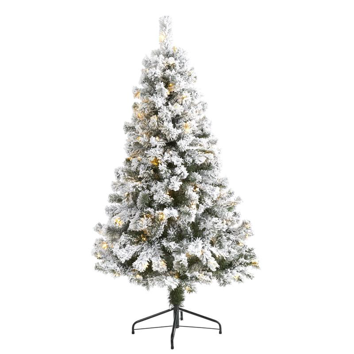 58217 Flocked West Virginia Fir Artificial Christmas Tree with 150 LED Lights