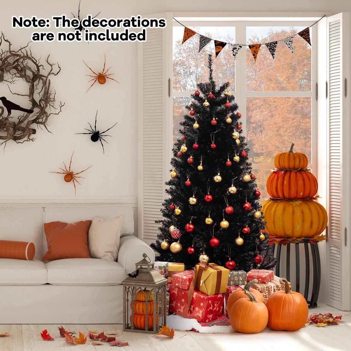 6/7/8  6  - 6  6/7/8 Feet Artificial Christmas Tree with 6 Lighting Modes and Spooky Sounds-6 ft