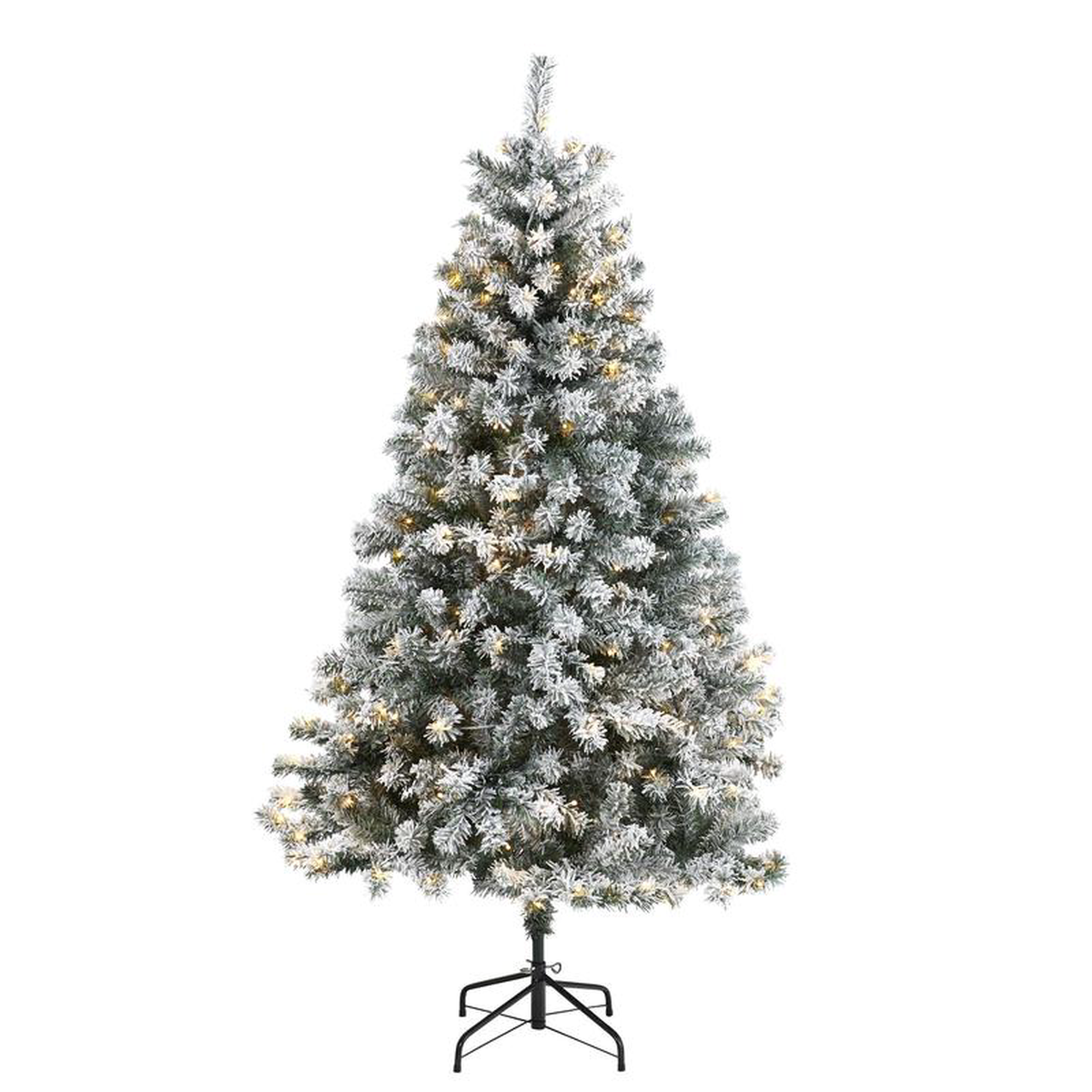 6 Flocked Rock Springs Spruce Artificial Christmas Tree with 250 Clear LED Lights