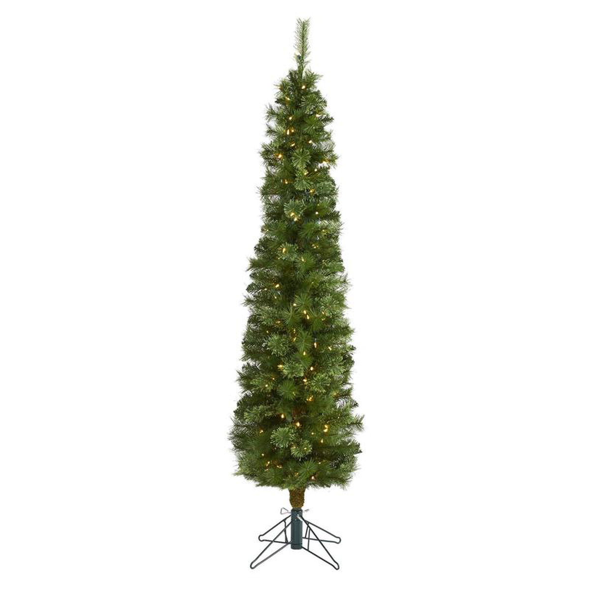 68242 Green Pencil Artificial Christmas Tree with 150 Clear (Multifunction) LED Lights and 264 Bendable Branches