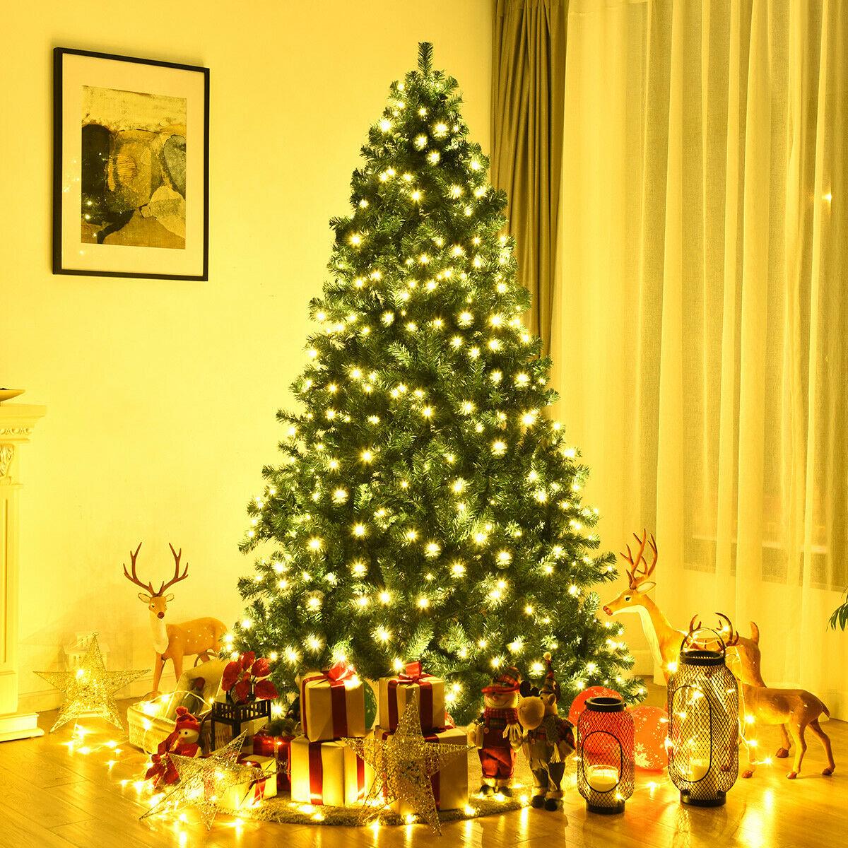 7.5  PVC  LED  - 7.5  7.5 Feet PVC Artificial Christmas Tree with LED Lights-7.5 ft