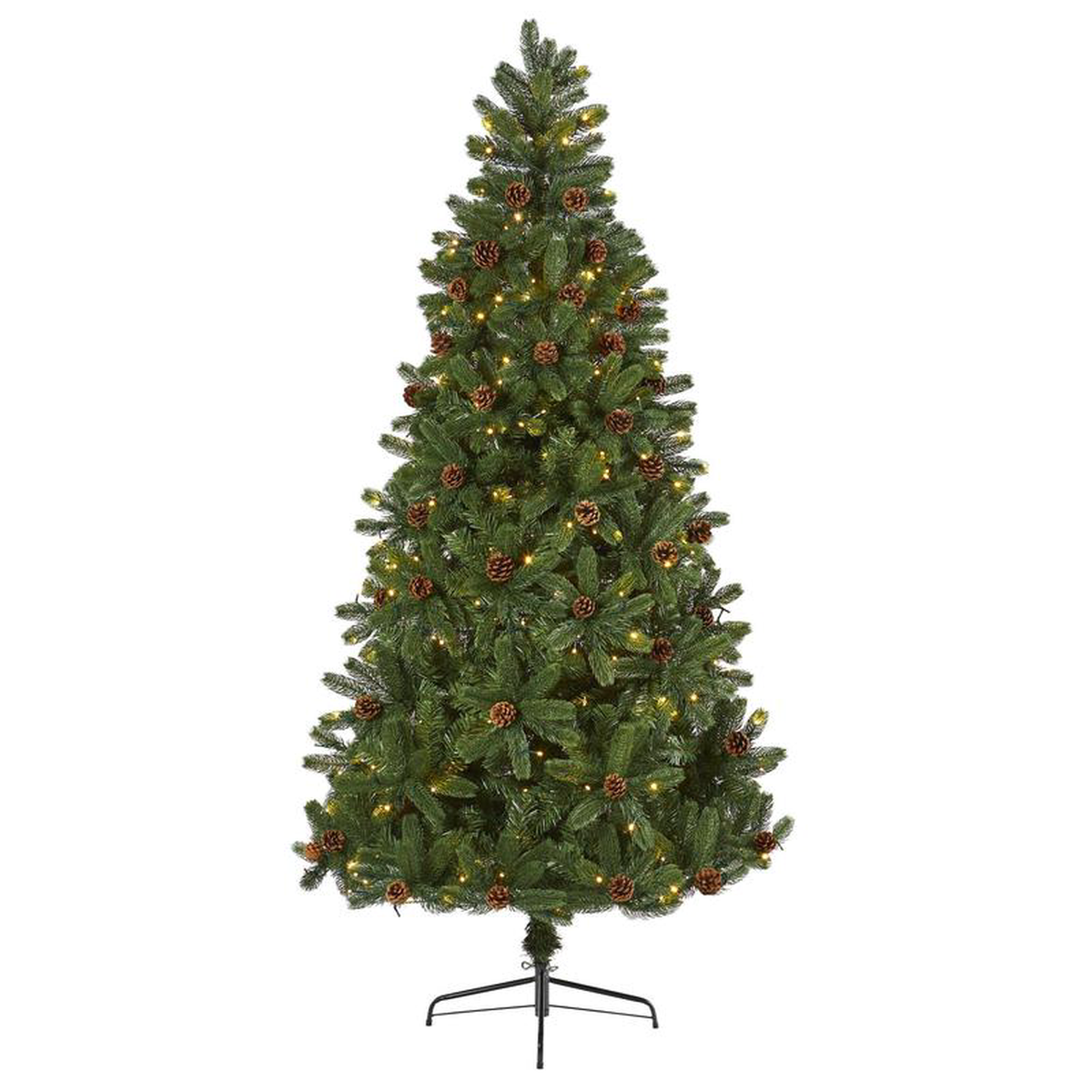 7.5 Rocky Mountain Spruce Artificial Christmas Tree with Pinecones and 400 Clear LED Lights