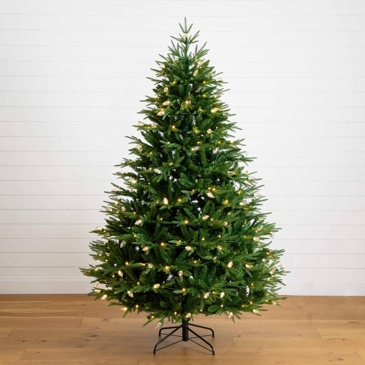 78217 Pre-Lit Artificial Luxembourg Pine Christmas Tree with 340 Multicolored Traditional Bulb LED Lights