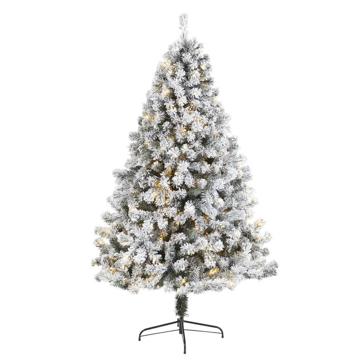 78242 Flocked West Virginia Fir Artificial Christmas Tree with 350 Clear LED Lights