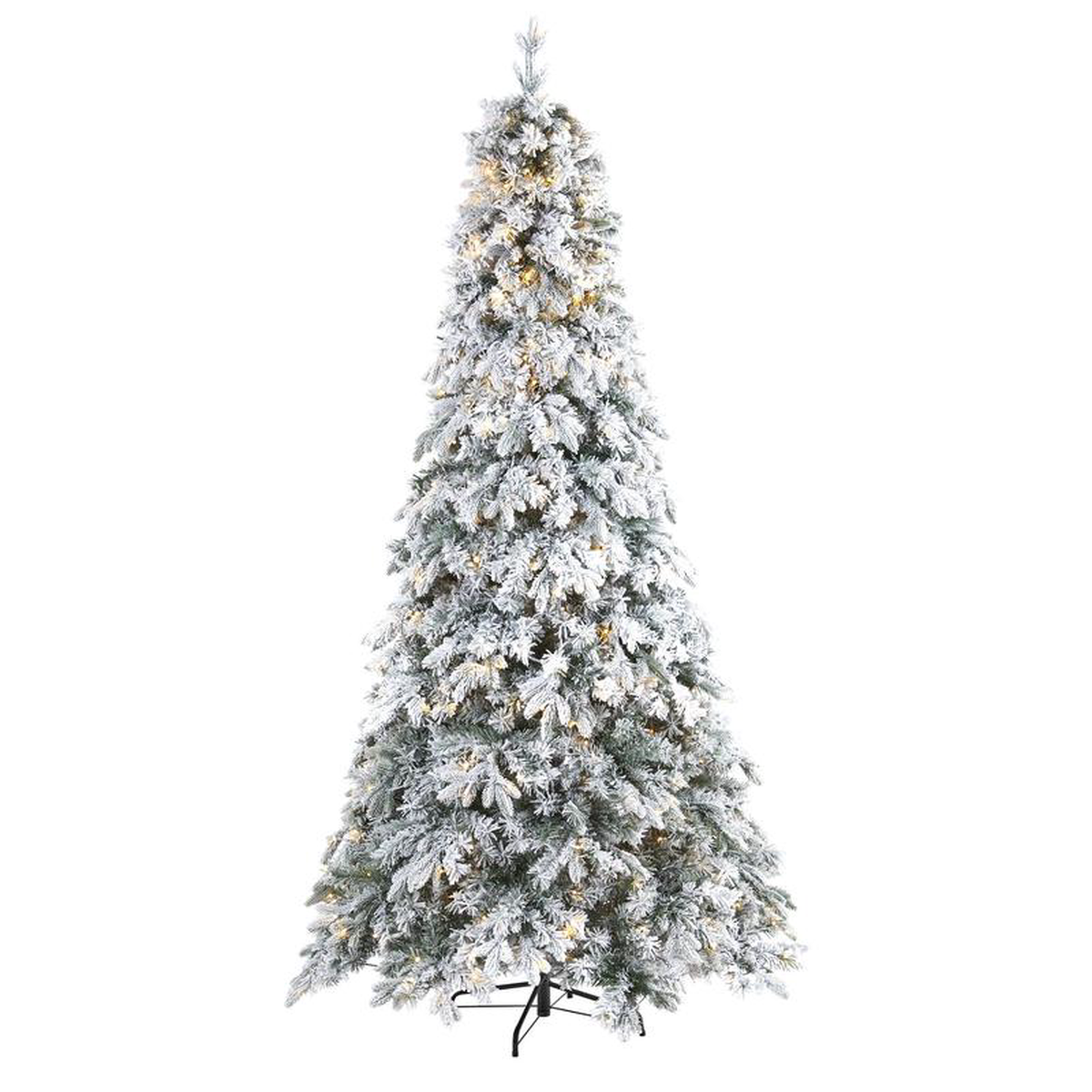 8 Flocked Vermont Mixed Pine Artificial Christmas Tree with 600 LED Lights