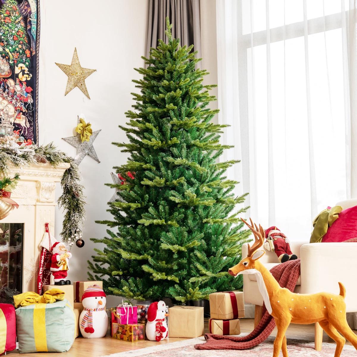 APP  LED  - 7  Pre-lit Artificial Hinged Christmas Tree with APP Controlled LED Lights-7'