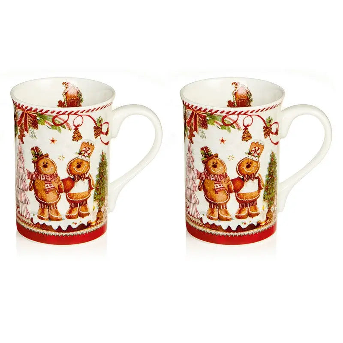 Premier Set of 2 Ceramic Gingerbread Mug Set 19cm - Default Title