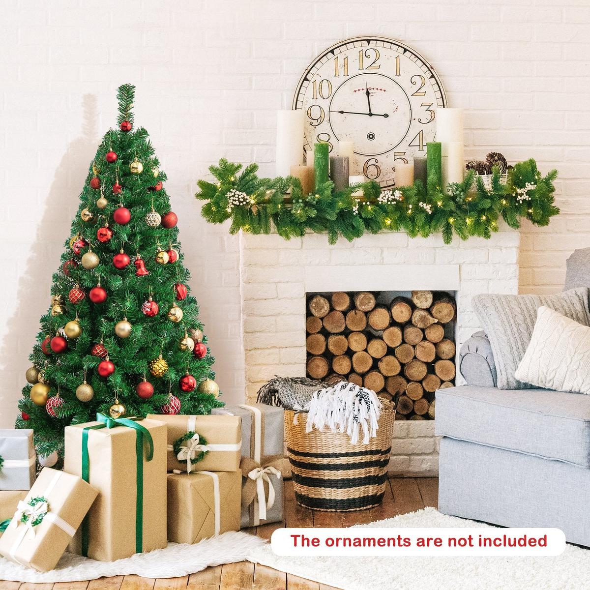 PVC  - 5  Artificial PVC Hinged Christmas Tree with Solid Metal Stand-5 ft