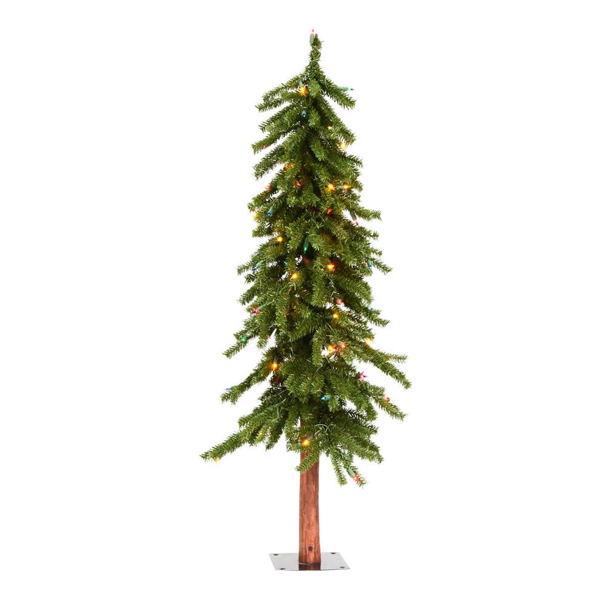 Vickerman 4ft. x 25.5in. Alpine Artificial Christmas Tree Multi-colored LED Lights