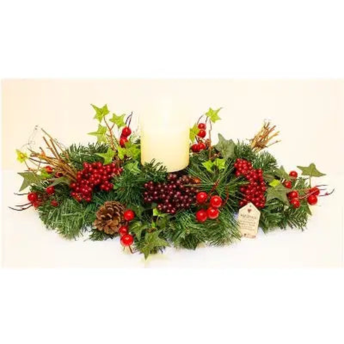 Woodland Berry Candle Arrangement 30cm (Candle Not Included)