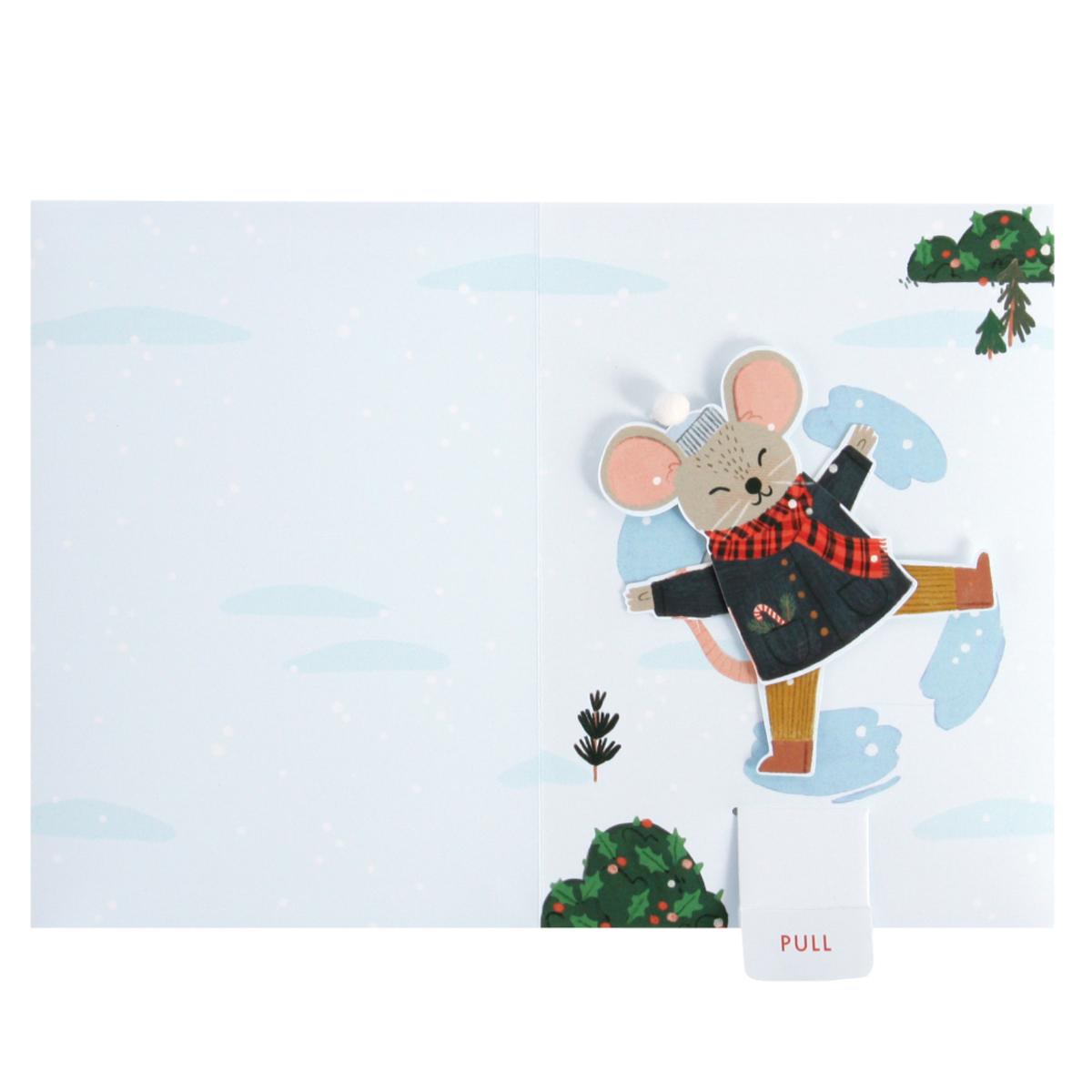 Mouse Snow Angel Christmas Pop-up Card